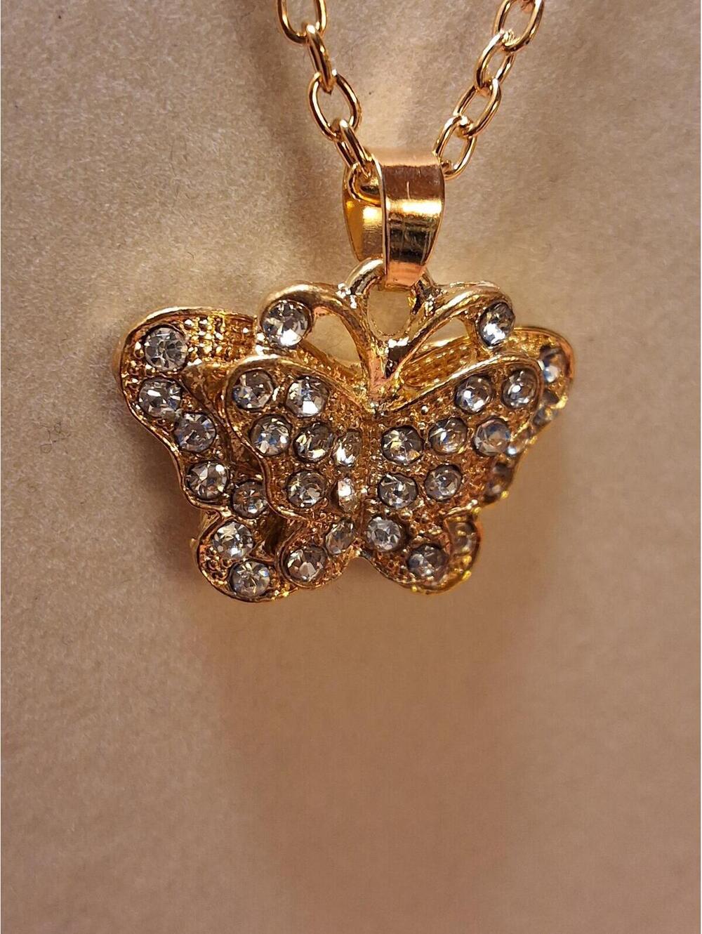 BUTTERFLY NECKLACE GOLDEN DOUBLE